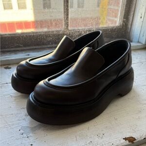 Paloma Barcelo Dark Brown Platform Loafers
